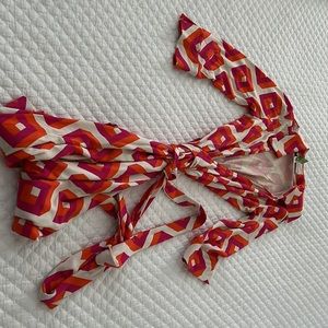 Diane vonFurstenberg Gorgeous Wrap Dress Orange, Hot Pink Geometric size 4